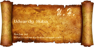 Udvardy Huba névjegykártya