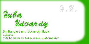 huba udvardy business card